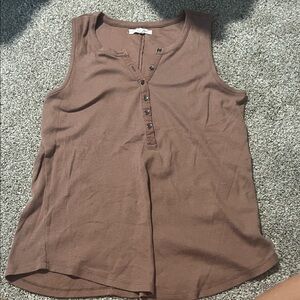 NWOT Maurices Brown Button-Front Tank Top